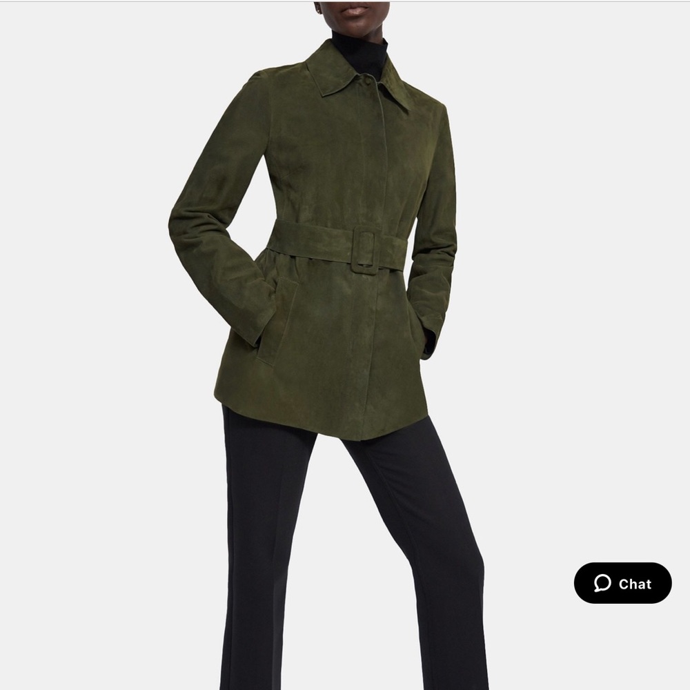 Theory Forest Gloss Suede Jacket